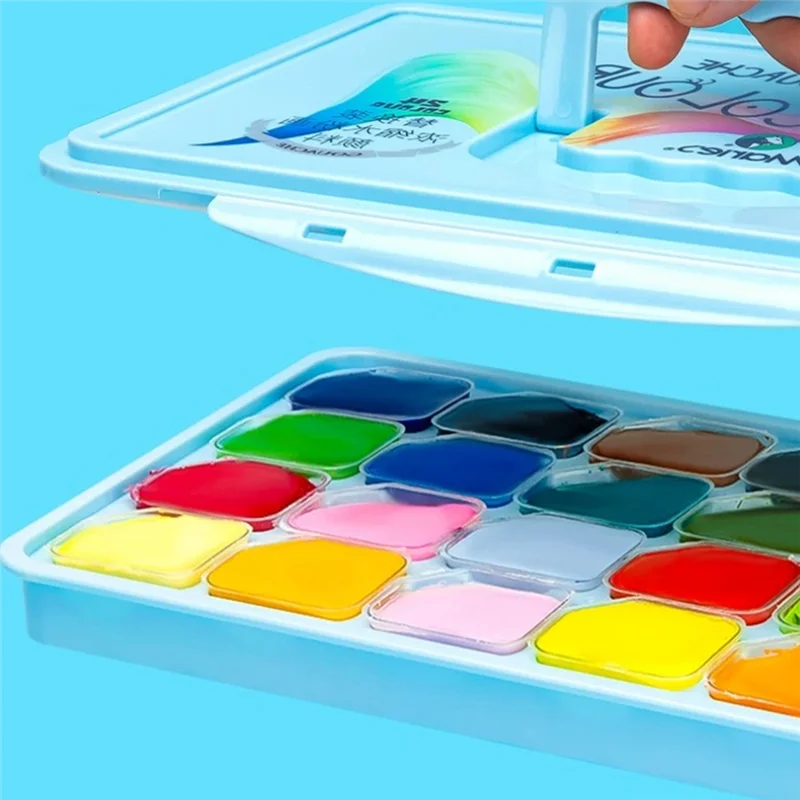 B84B-Jelly Set di colori a guazzo 24 colori 30ML Art Beginner Pittura a guazzo concentrata Confezione sostituibile Ricarica a guazzo