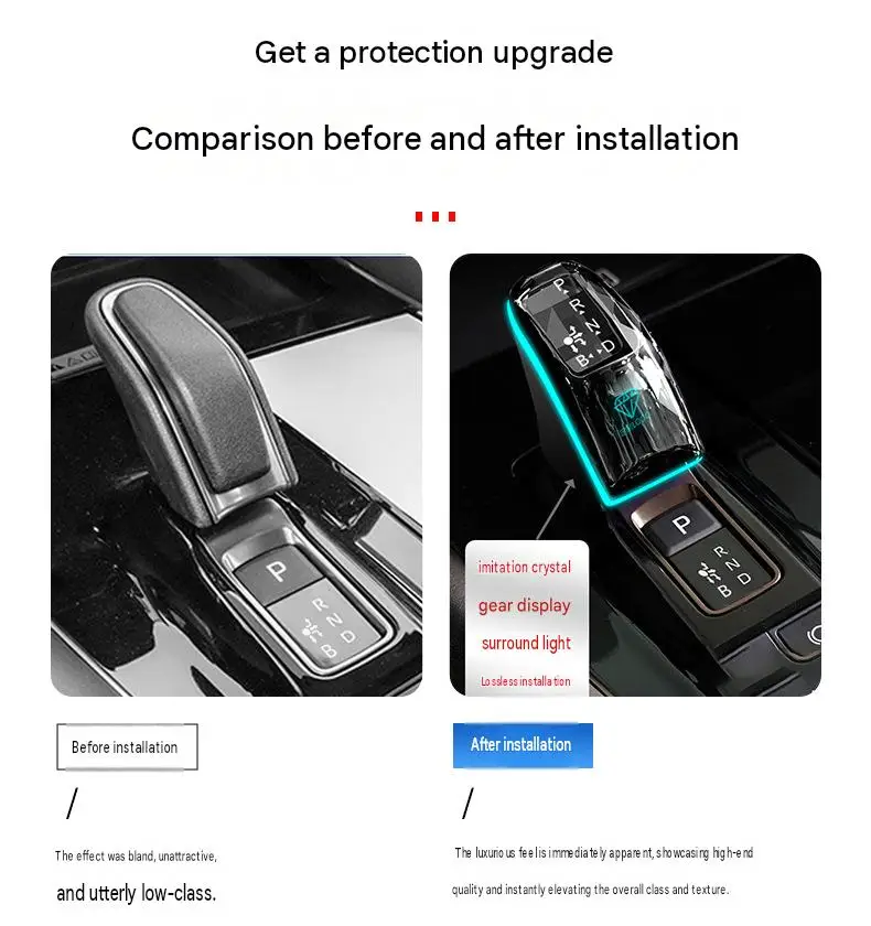 Crystal Style Shift Knob for Toyota VOXY NOAH 90 Series ABS Color Changing Ambient Light Logo Free Handle Interior Accessories
