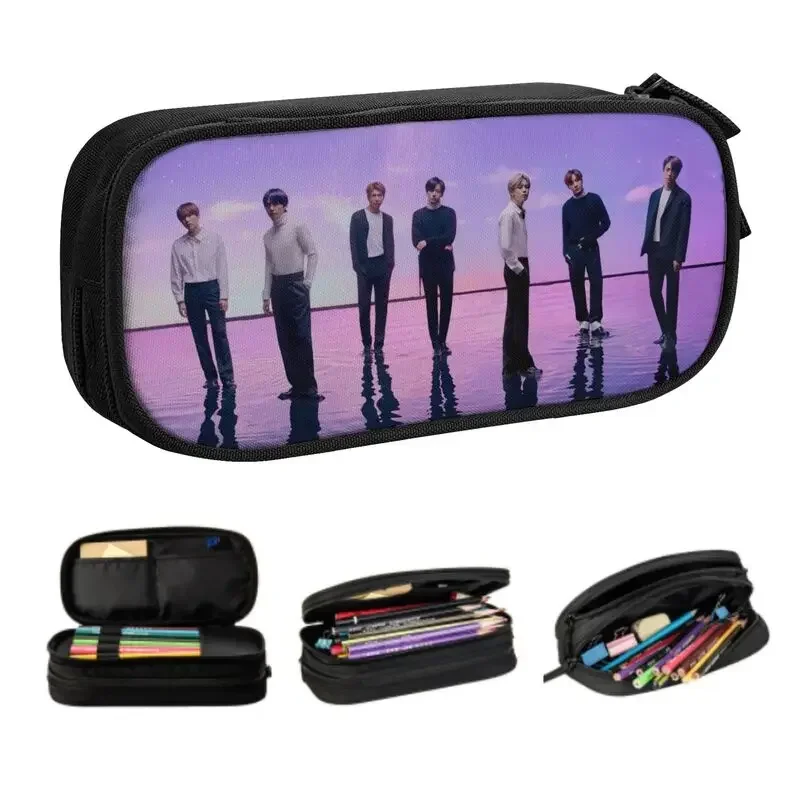 

Cute Pop Band Kpop Pencil Case for Boy Girl Large Storage Pencil Pouch School Accessories