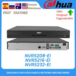 Dahua Original NVR5208-EI NVR5216-EI NVR5232-EI 8CH/16CH/32CH 2HDD 1U WizSense AI Network Video Recorder AcuPick 2 SATA NO POE