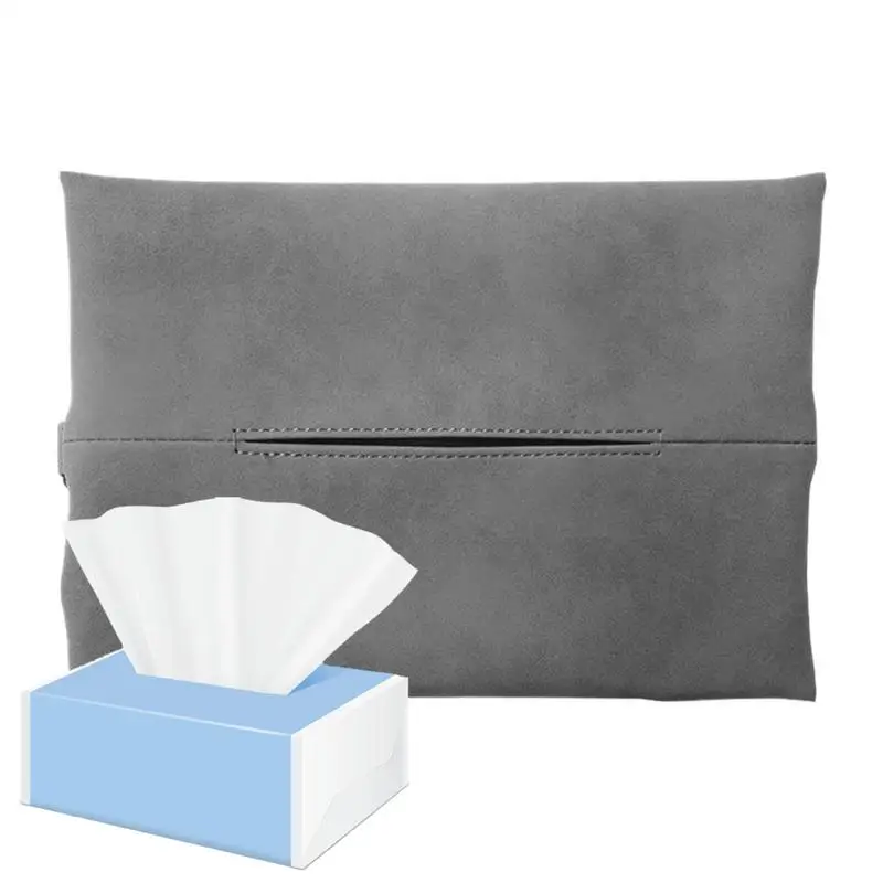 Reusable Travel Tissue Pouch Elegant PU Leather Tissue Pouch Compact Frosted Texture Design Convenient Storage Tissue Packs For