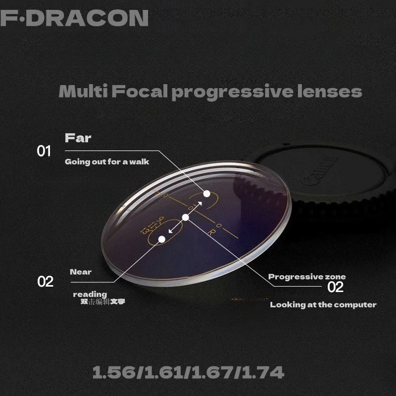 

F·DRACON HD Progressive Multifocal Lenses 1.56/1.61/1.67/1.74 Radiation And Fatigue Resistant Progressive Prescription Lenses