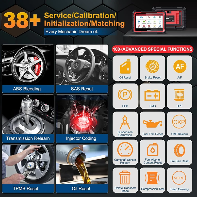 LAUNCH X431 PRO ELITE OBD2 Scanner Full System Car Diagnostic Tool CAN FD DOIP ECU Code Active Test 38+ Reset Automotive Scanner view 3