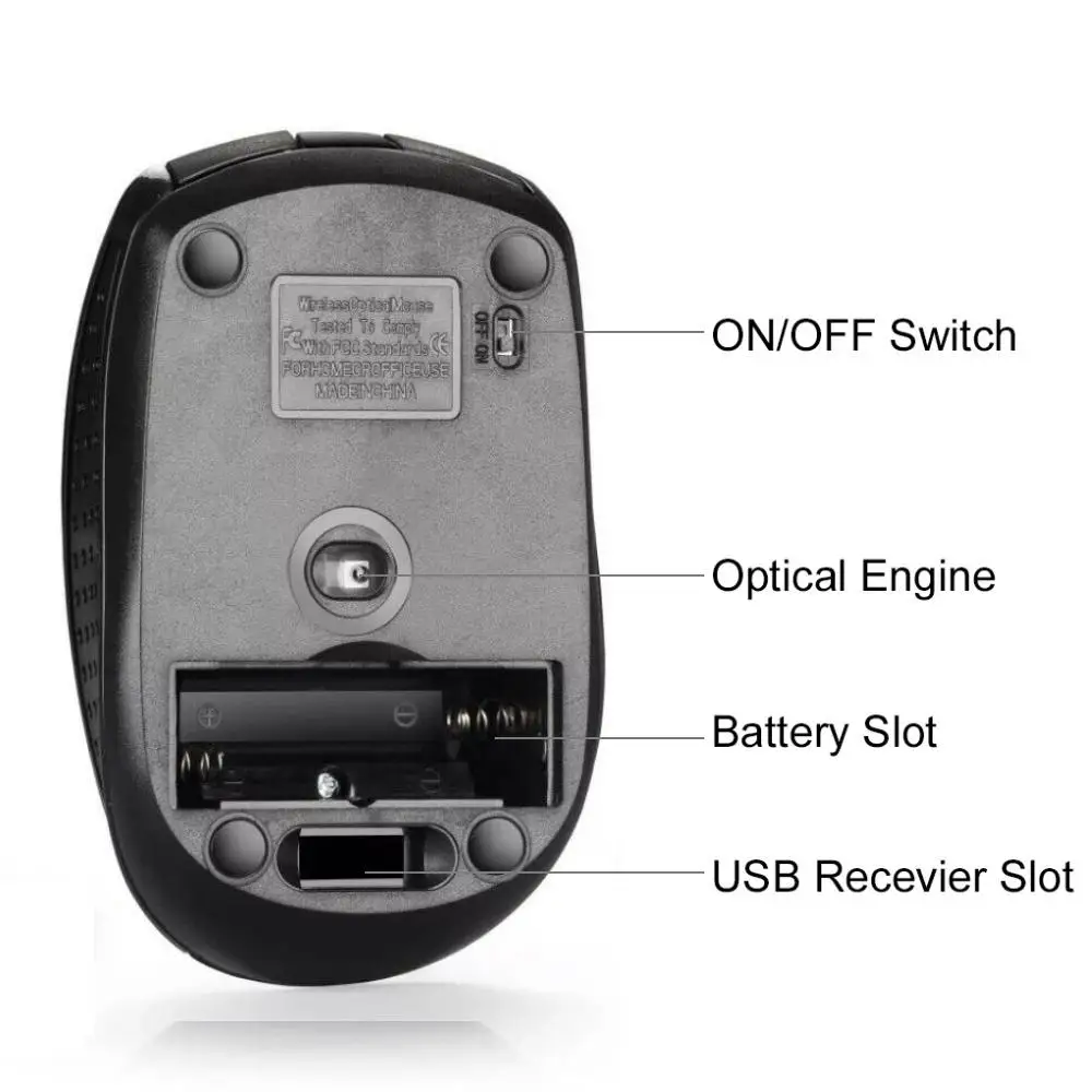 Mini ratón óptico inalámbrico de 2,4 GHz, dispositivo portátil, USB, para PC, portátil y Notebook