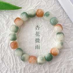 Bodhi Root Bracelet Bracelet Gradual Green Bodhi Handle Single Circle Vintage Buddha Beads Wrapped Around Fingers Soft