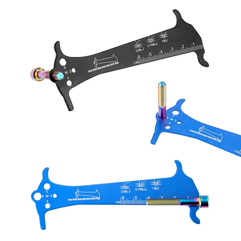 

1pc Aluminum Alloy Bicycle Chain Wear Indicator Bicycle Measuring Ruler for Mountain/Road Bike Chain Stretch Test Caliper