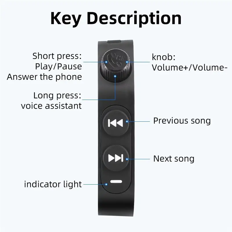A57E-Waterproof Wireless Bluetooth Media Controller For Motorcycle And Bike Handlebars