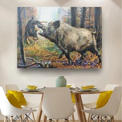 Full Drill Diamond Painting Wild Boar Hunting Hound Forest Diy Diamond Embroidery Cross Stitch Kit Rhinestones Mosaic Picture