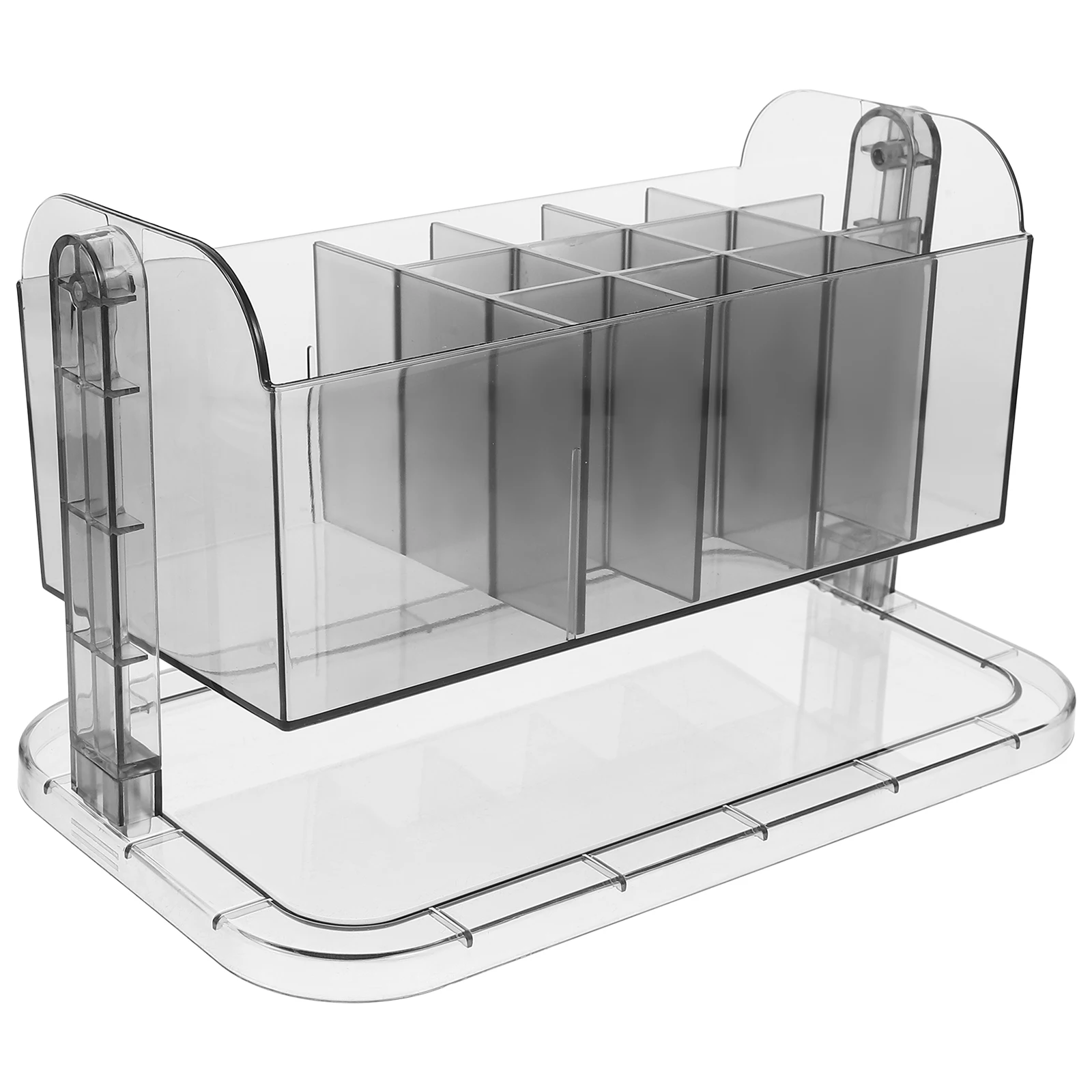

Makeup Brush Storage Box Organizer Rotating Desktop Holder for Cosmetics Beauty Tools Black Transparent