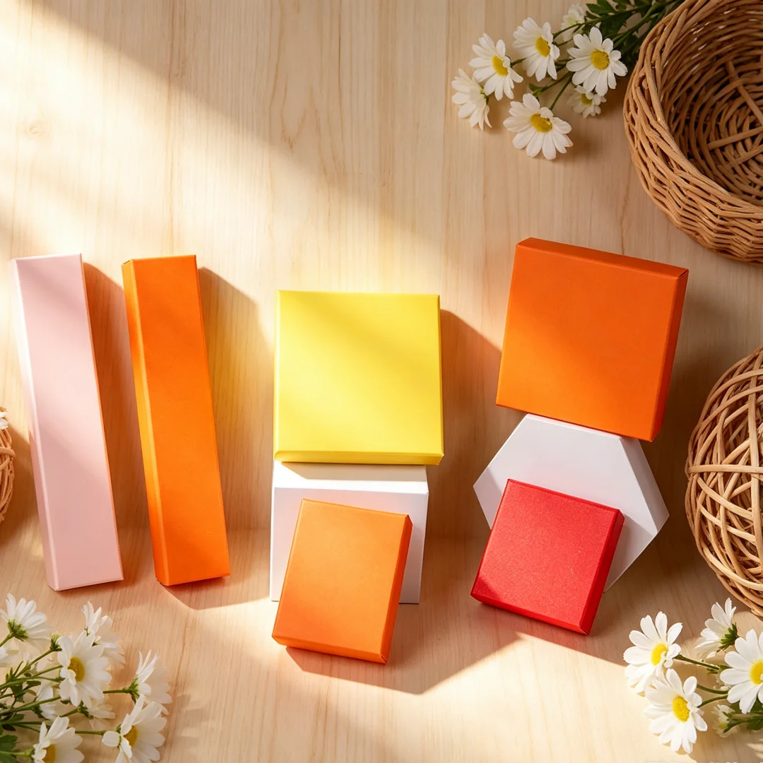 

12pcs/Lot Jewelry Boxes Display Storange Paper Box For Necklaces Earrings Square Organizer Party Gift Portable Boutique Box Case