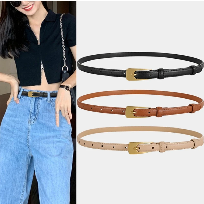 New Genuine Leather Belt for Women Versatile Retro Chic Waistband for Women Casual Pants Belts