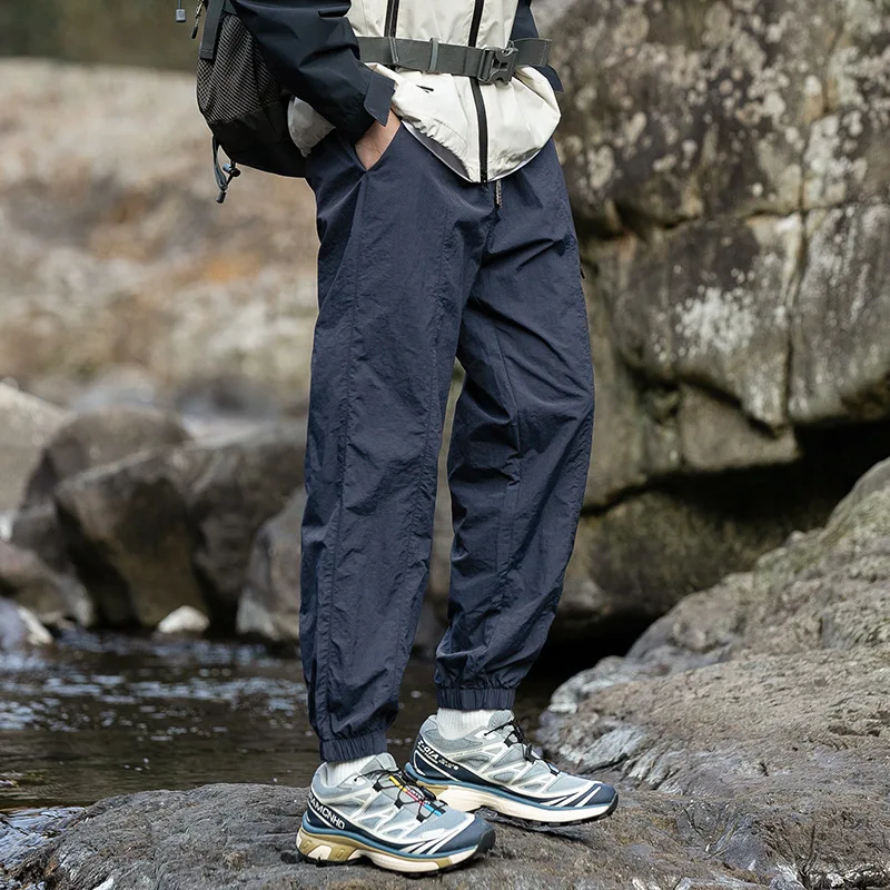 Vintage Baggy Wanderhose für Herren Wasserdichte Freizeithose Sport Jogging Frühling Sommer Fallschirmhose Outdoor Weite Beinhose