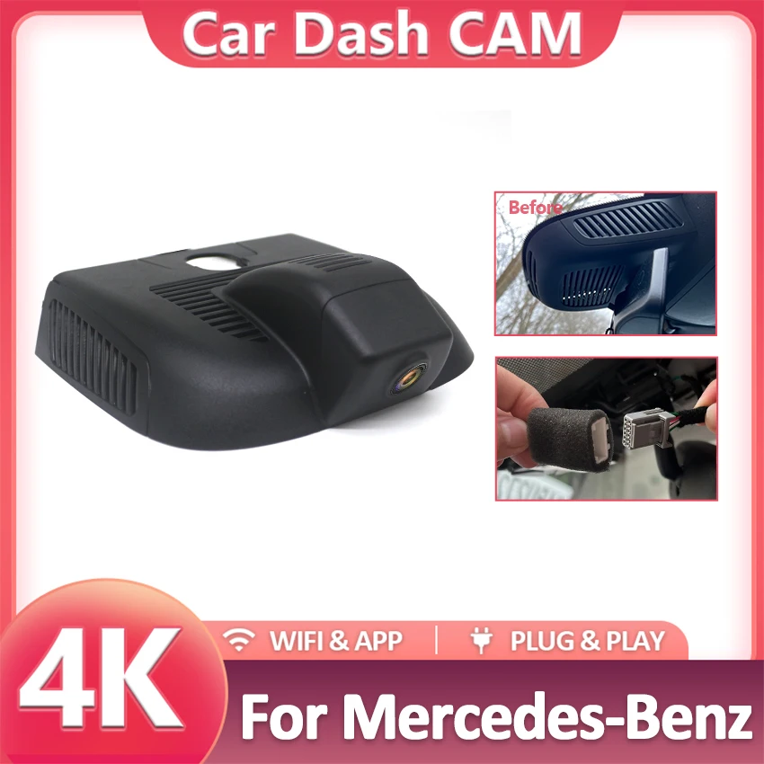 

Plug and play WIFI Car DVR Dash Cam 4K For Mercedes-Benz EQB EQB260 EQA EQA260 For MB GLB180 GLB35 AMG GLA200 GLA220 2019-2024