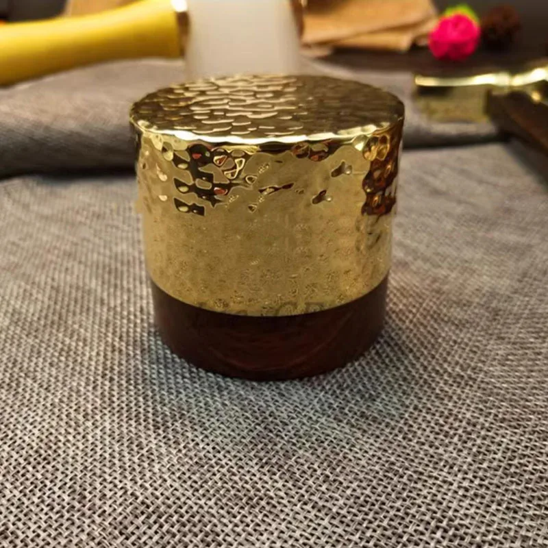 Pattern with Wood Base Leathercraft Punching Shaping Carving Auxiliary Press Tools Luxury Leather Hand Pressed Town Brass Hammer