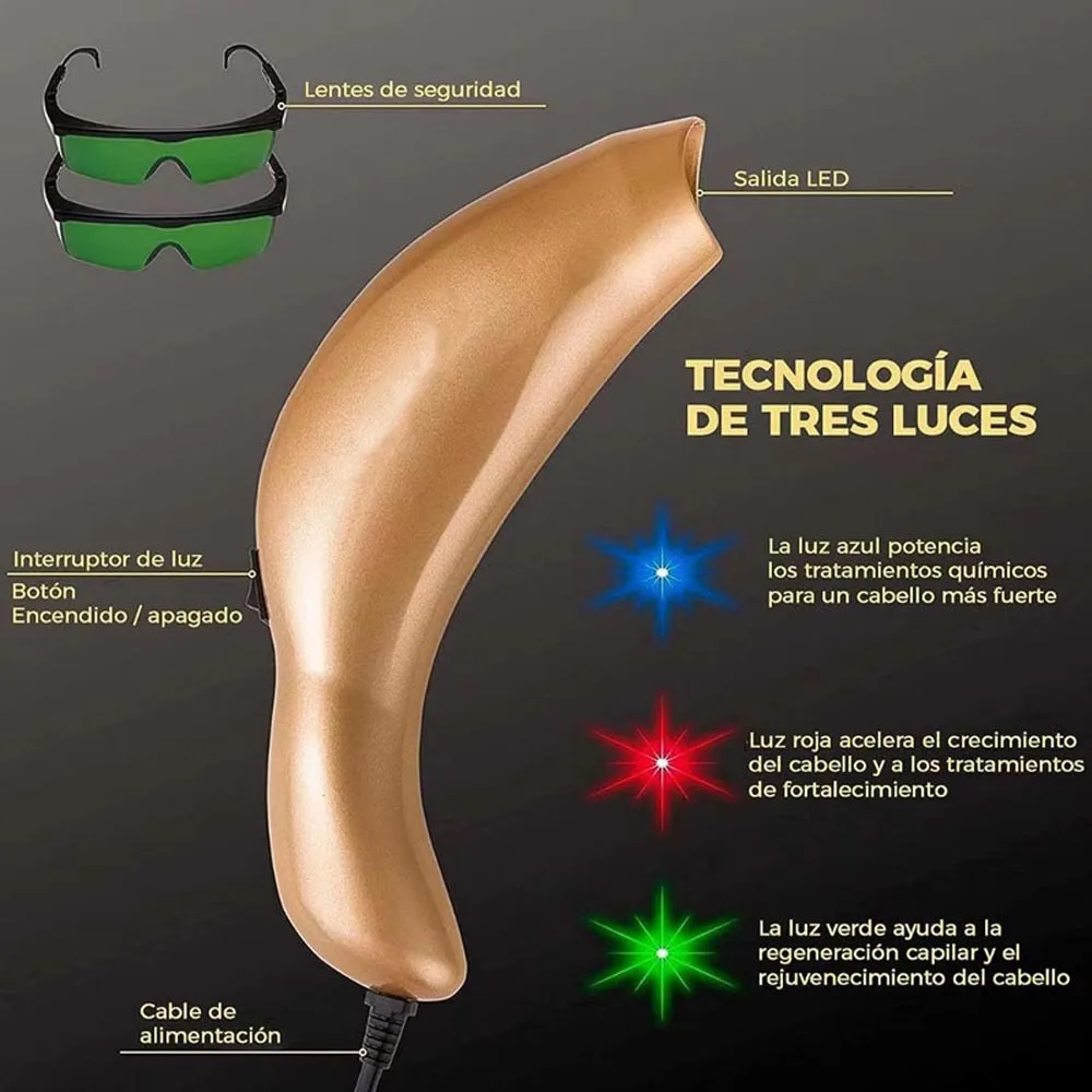 

Customizable Photon Hair Growth Home Device Anti-Hair Loss Follicle Regeneration Activation Alopecia Areata Triple Light