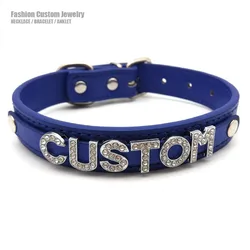 Punk Rhinestone Letters Custom Choker Collar Necklace Women Men Personalized Customized Name Word Sex Cosplay Jewelry Chocker