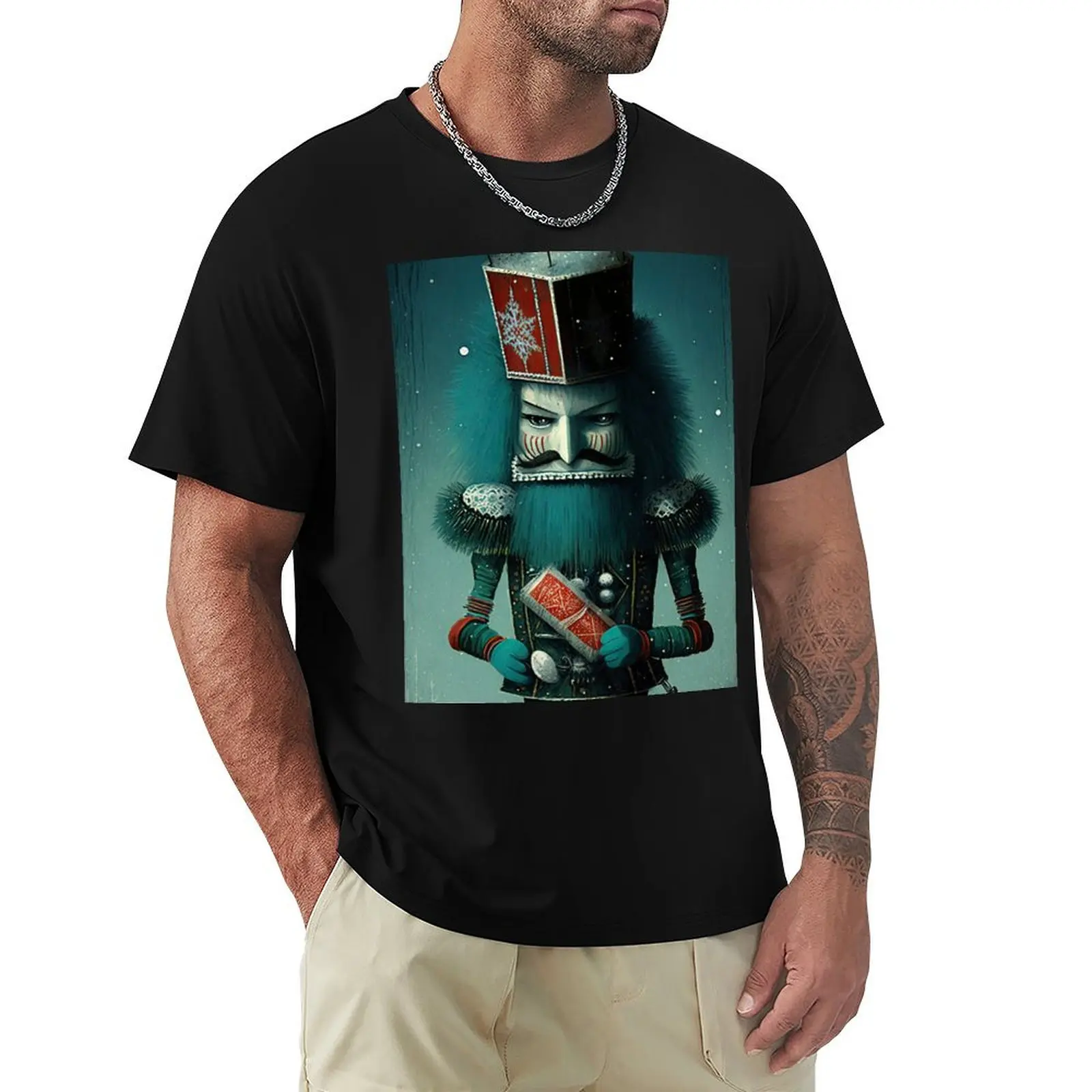 

Lonely Nutcracker T-Shirt Vintage Print Crew Neck Tee