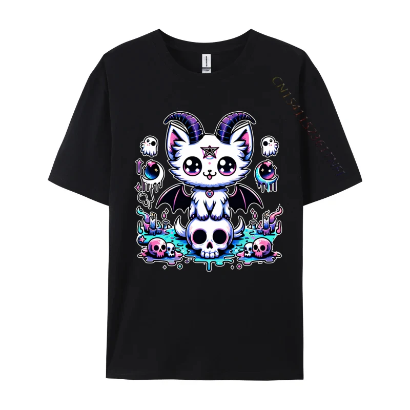 Retro encantador gato y calavera amantes animales trajes lindos mascotas divertida camiseta nueva llegada cuello redondo regalo Premium algodón hombres camisetas