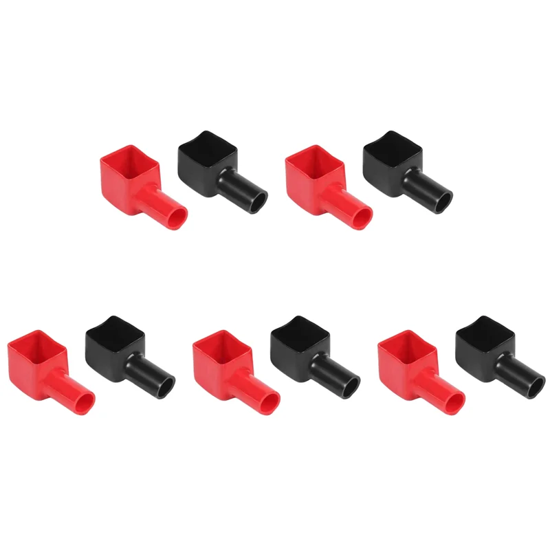 

5 пар красных + черных автомобильных аккумуляторных клемм, изоляционные колпачки, положительные + отрицательные, предотвращают щелочи на открытом воздухе