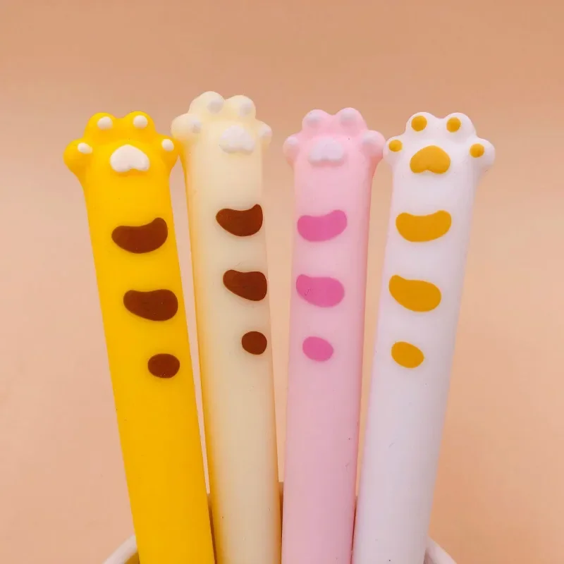 

40PCS Korean Cartoon Silica Cute Pen Cat Claw Cartoon All Silica Kawaii School Supplies Stationery Gel Pens