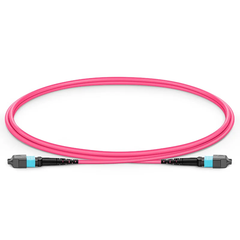 ADOP for MTP®-12 (Male) to MTP®-12 (Female) OM4 Multimode Elite Trunk Cable, 12 Fibers, Type B, Plenum (OFNP), Magenta