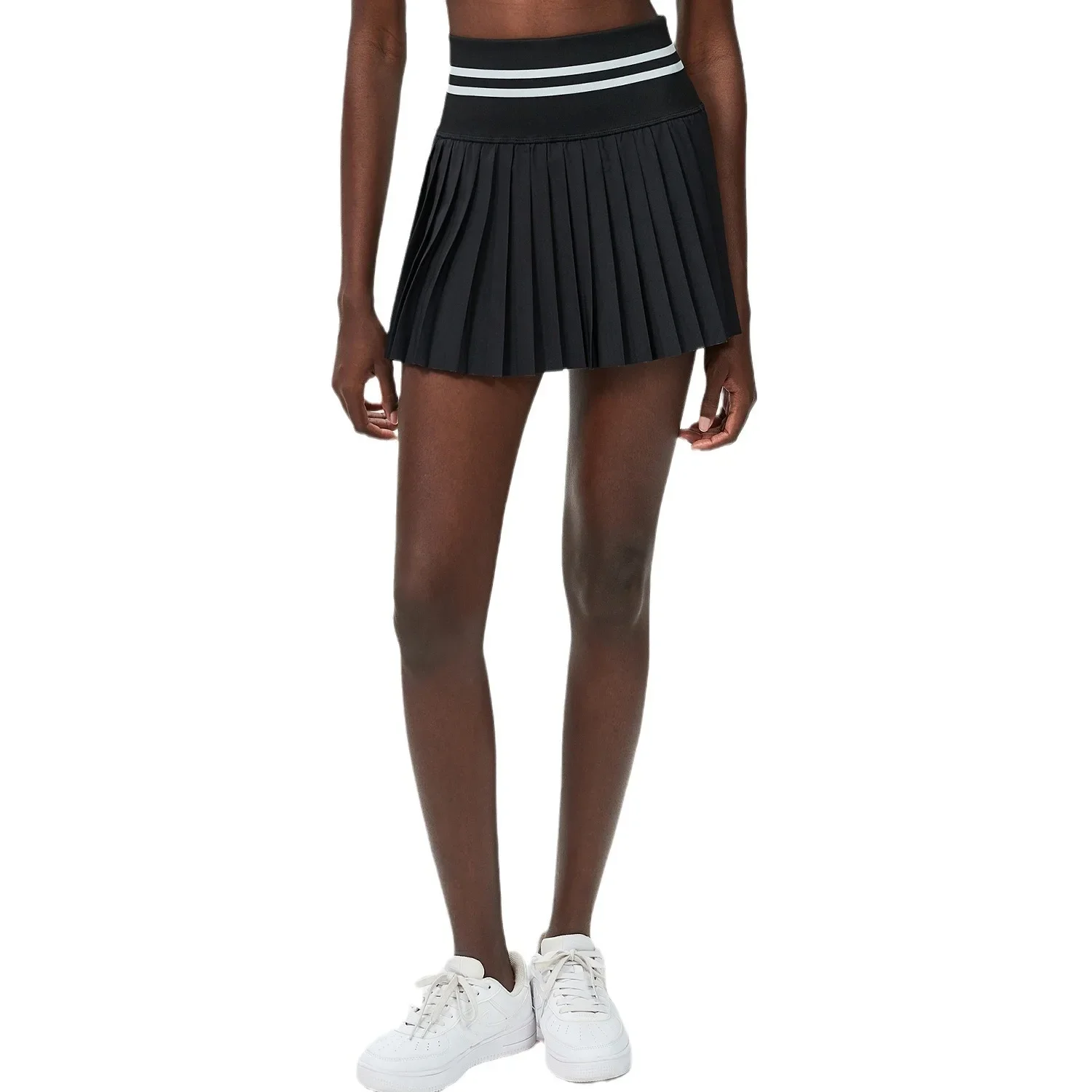 High Waisted Thread Sports Short Skirt for Women, Anti Glare, Outdoor, Quick Drying, Running, Badminton, Tennis