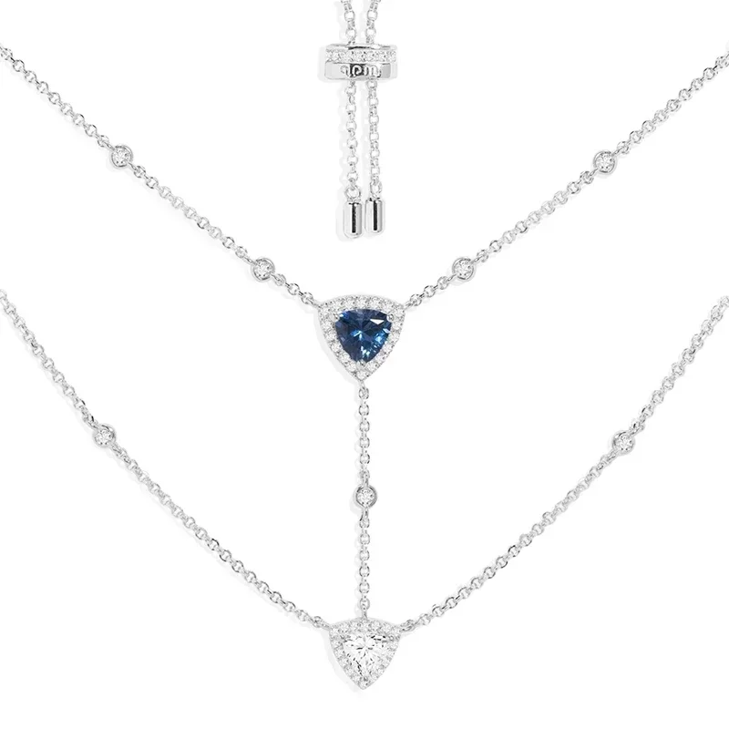 LI KI High Quality 925 Silver 2024 New Printemps Series Blue Diamond Necklace Bracelet Earrings Ring Exquisite  Jewelry view 3