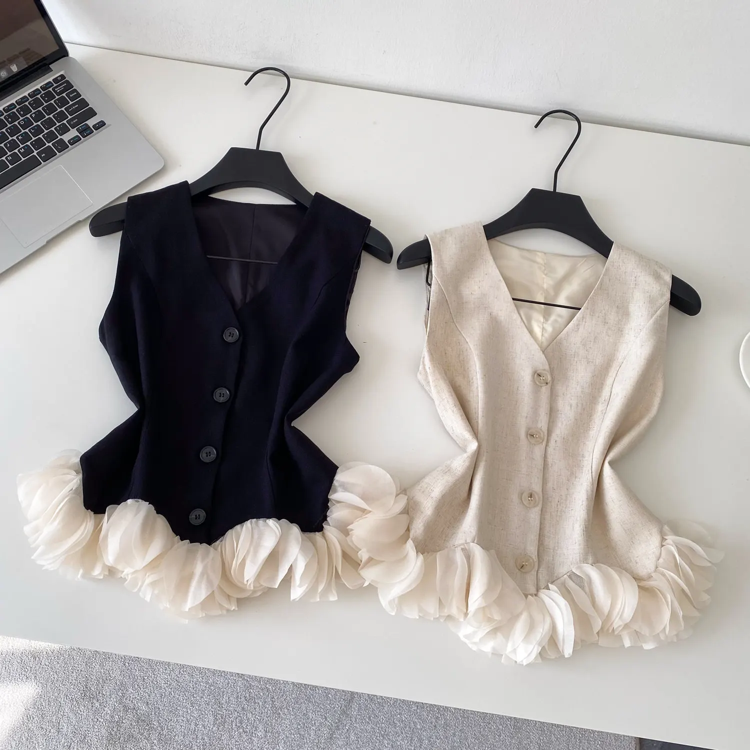 Tanks Tops Women Top V Neck Sleeveless Camis Sexy Ruffles Y2k Streetwear Tight Waist Elegant Work Slim Fit Tees 2026 Summer