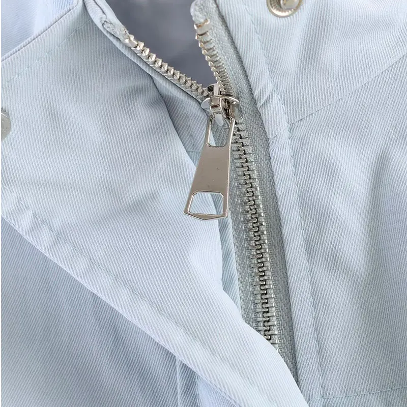 Nlzgsmj 2026 New Spring Autumn Women Stand Collar Drawstring Waist Jacket Loose Long Sleeve Casual Parka Coat view 4