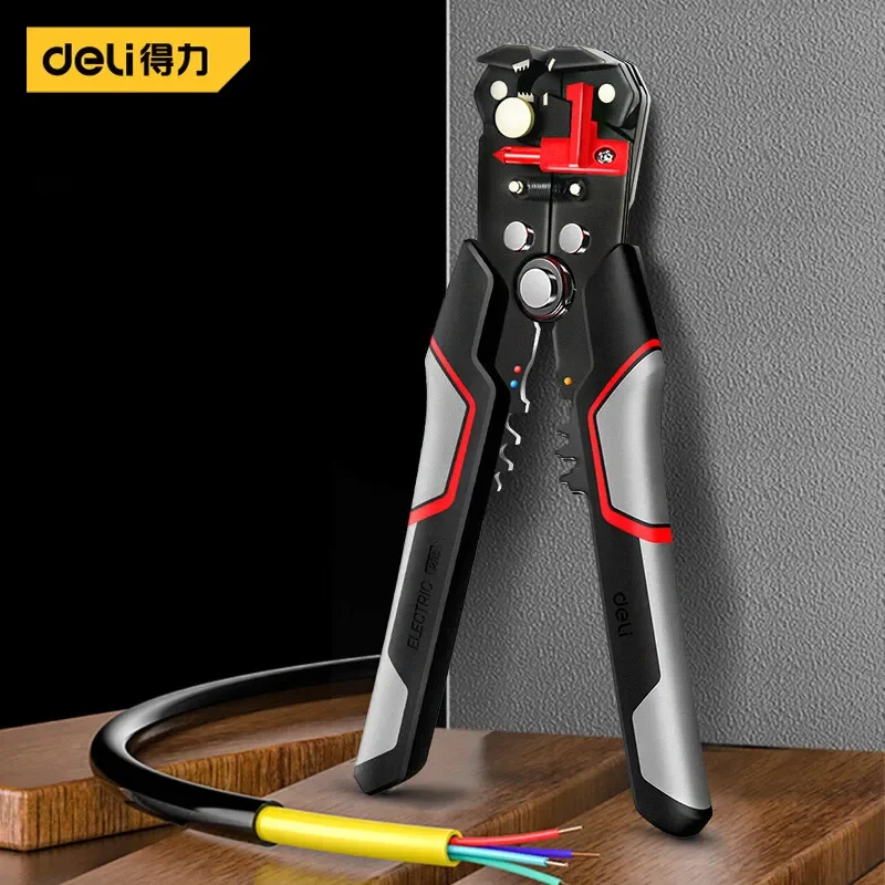 Deli Automatic Wire Stripper Multi-Functional Cable Cutters Electrician Special Tool Line Crimping Wire Crimper Hand Tool