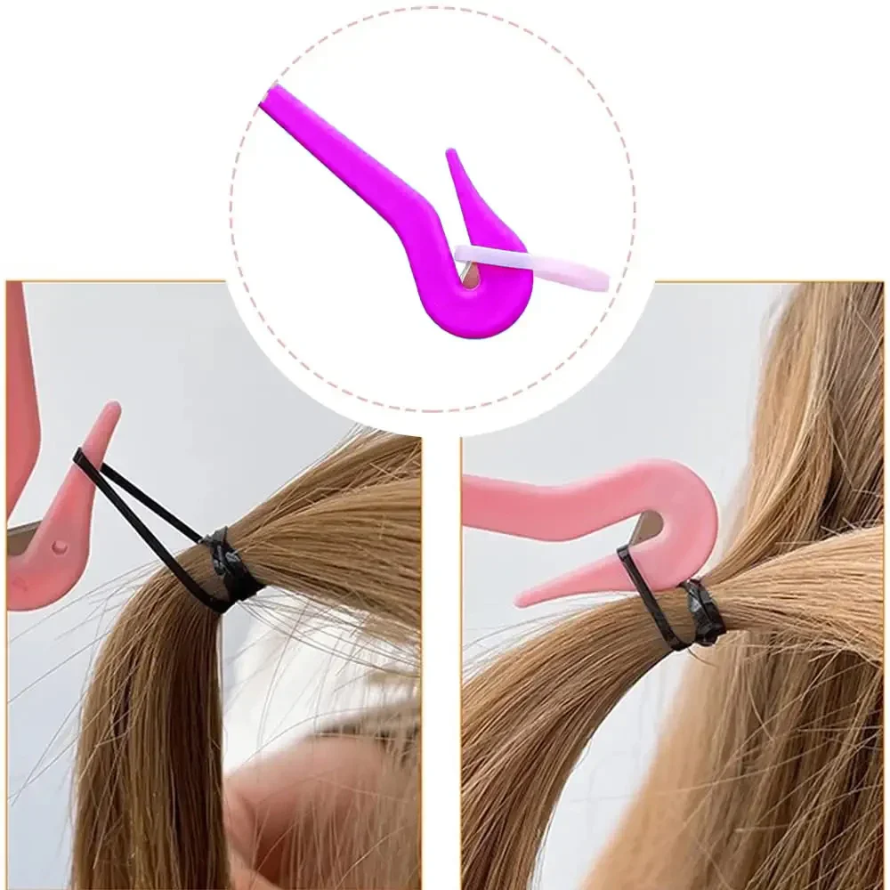 4pcs/set Hair Braiding Tools Hairpin DIY Loop Braider Elastic Hair Bands Remover Cutter Rat Tail Comb Salon Hair Braids Tools