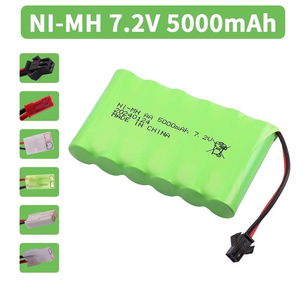 7.2V 5000mAh NIMH AA Battery For Rc toys Cars Tanks Robots Gun Upgraded 3000mah Batteries Pack For Rc Boat 7.2V Rechargeable