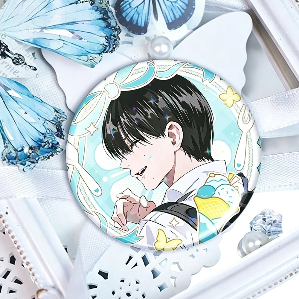 4Pcs Anime The Summer Hikaru Died Badges Cartoon Figure Yoshiki Hikaru Creative Brooch Backpack Clothes Decor Cosplay Accessorie