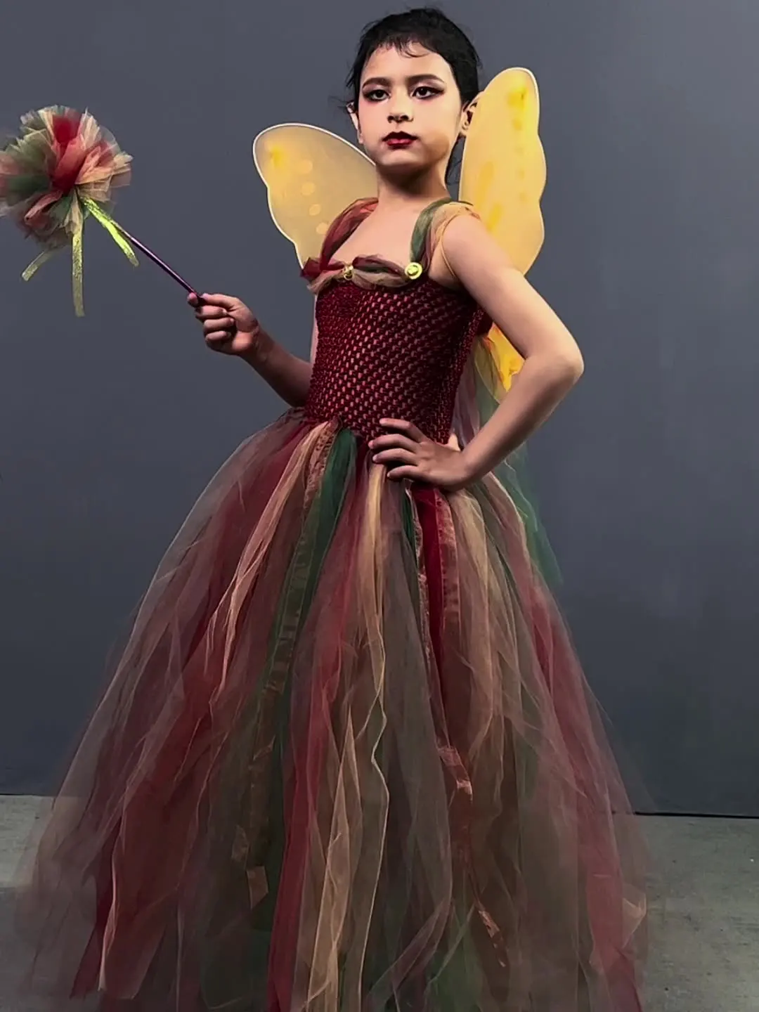 Costume d'Halloween pour la fête d'anniversaire Robe Tutu Demoiselle d'Halloween Antibodies Automne Nymphe Pixie