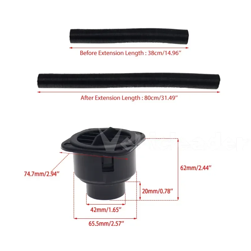 4 Set 42mm Car Auto Heater Pipe Duct Piece Warm Air Outlet Vent Hose Clips Set For Parking Heater  Webasto Eberspacher