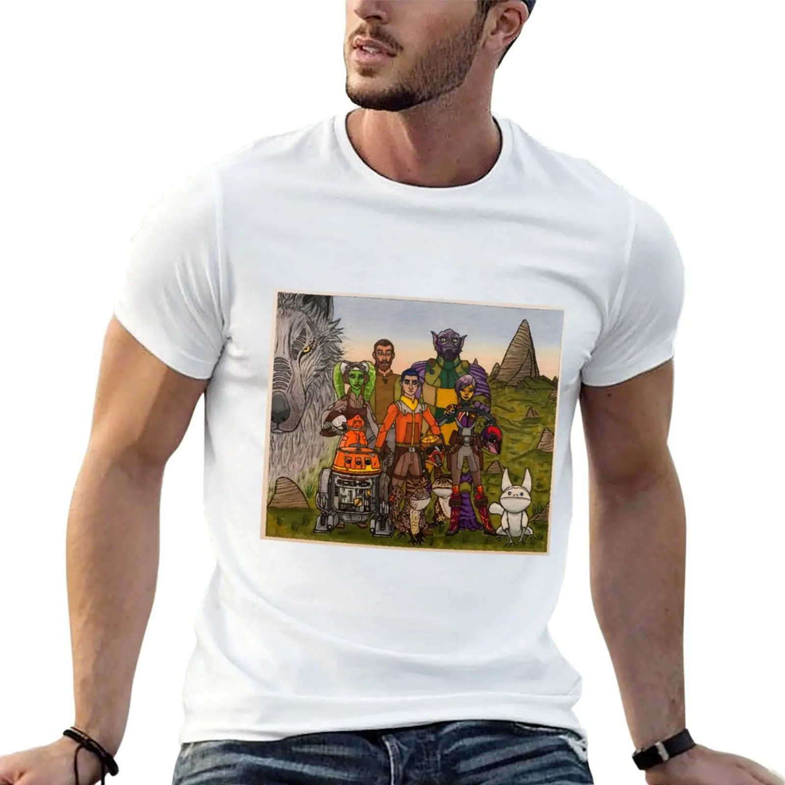 Футболка "Ghost Fam", хлопковая, с юмором для мужчин