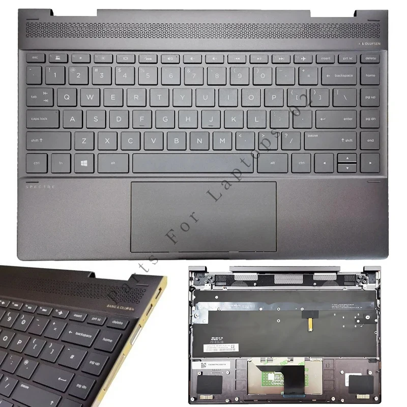 

942040-001 Original Laptop Case for HP Spectre X360 13-AE TPN-Q199 US Backlit Keyboard Palmrest Upper Cover Top Case Replacement