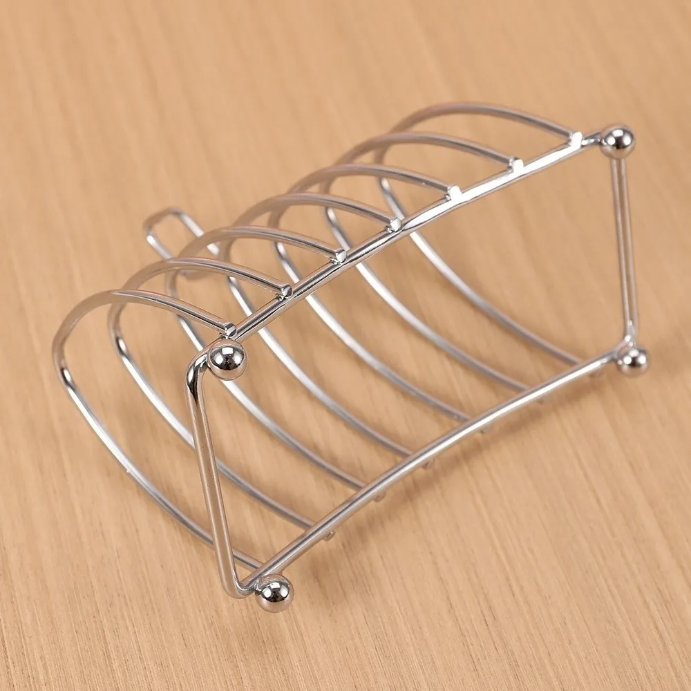 Stainless Steel Toast Bread Rack 6-Slices Display Multi-functional Bread Holder Food Display Stable Bread Cooling Rack