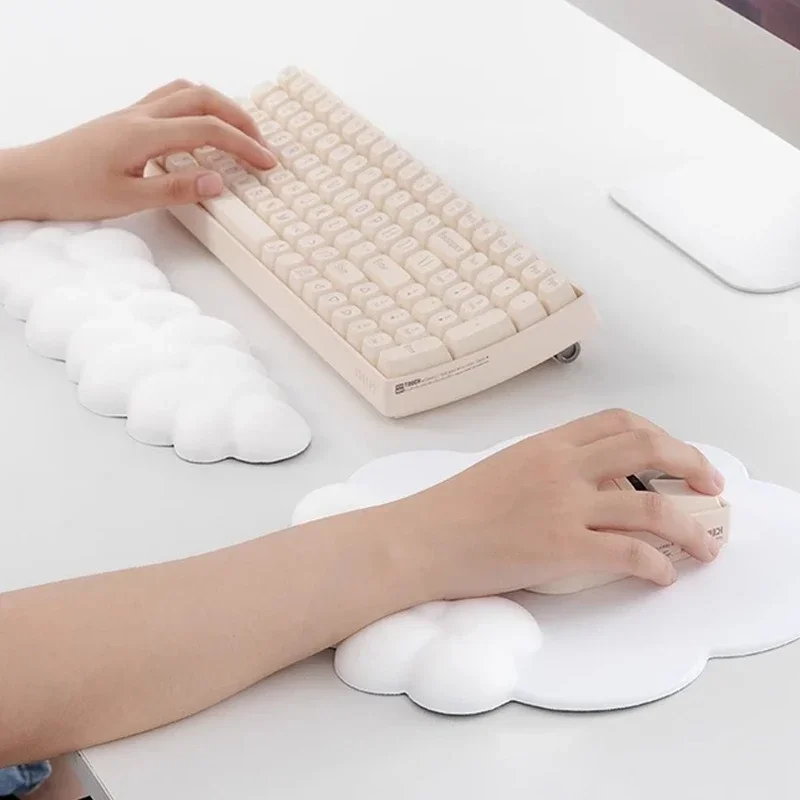 

Mouse Pad with Wrist Rest Keyboard Cloud Anti-slip Memory Foam Desktop Office Gamer Mouse Wrist Rest