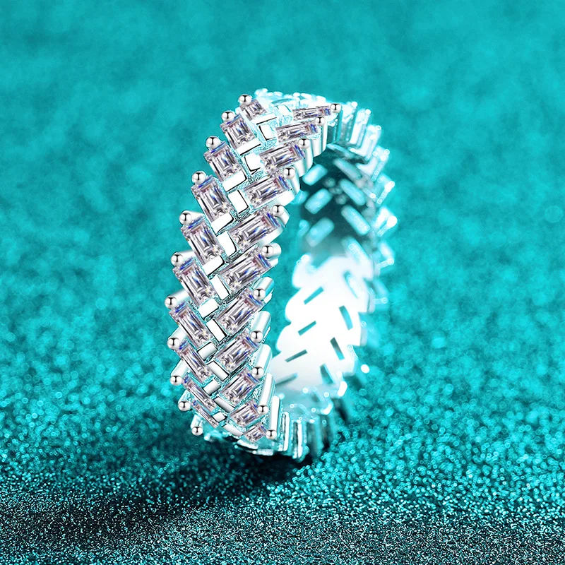 

100% настоящая платина PT950, кольцо с муассанитом, женское прямоугольное кольцо, роскошная мода с сертификатом GRA, ювелирные изделия