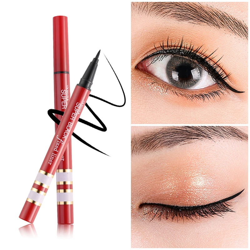 Eyeliner liquide noir imperméable longue durée pour femmes, crayon de maquillage, cosmétique, séchage rapide, lisse, outils de beauté, 1 pièce