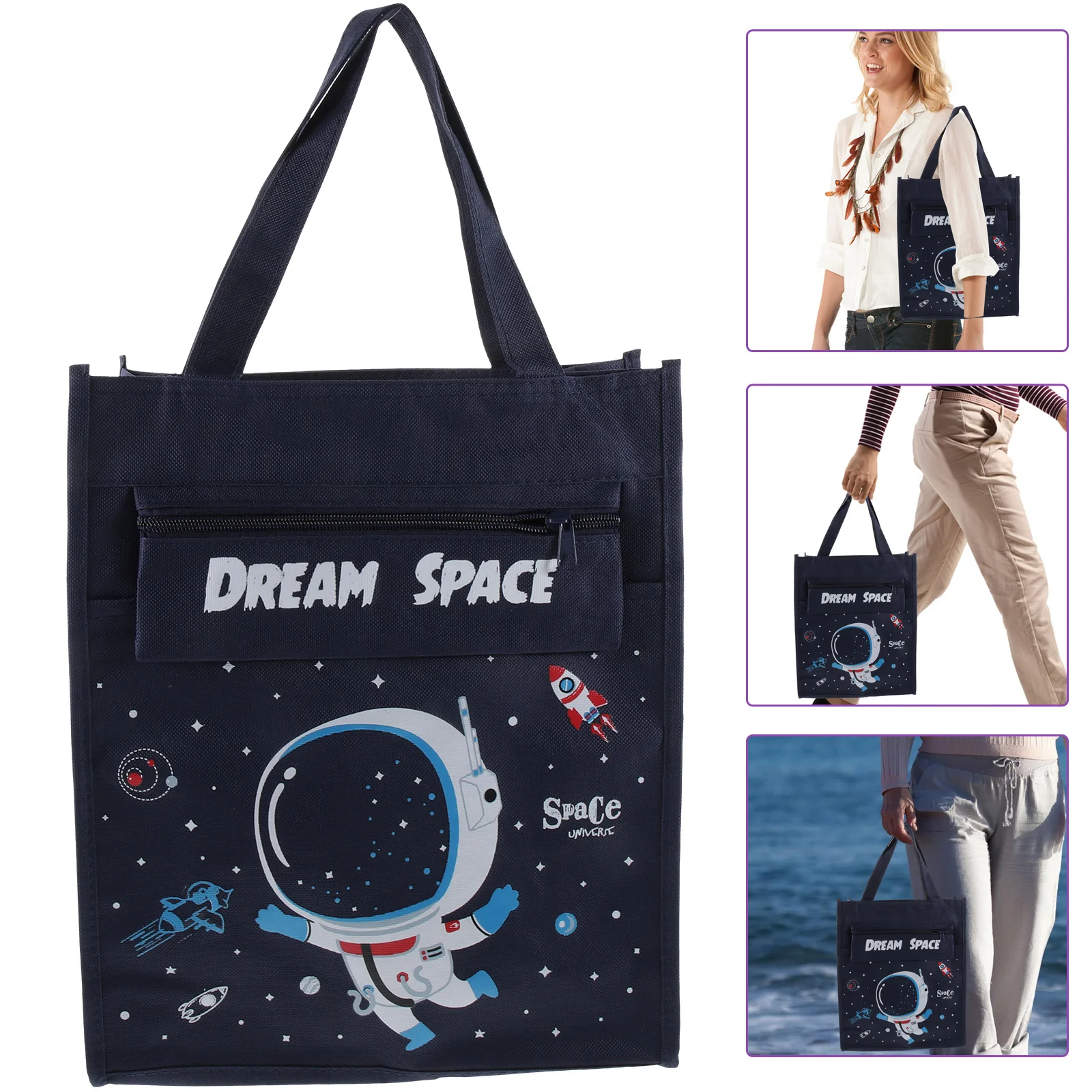 

Большая вместительная сумка для книг, портативная сумка-тоут с героями мультфильмов, студенческая учебная сумка для хранения книг, дорожная сумка для хранения файлов, студенческая сумка