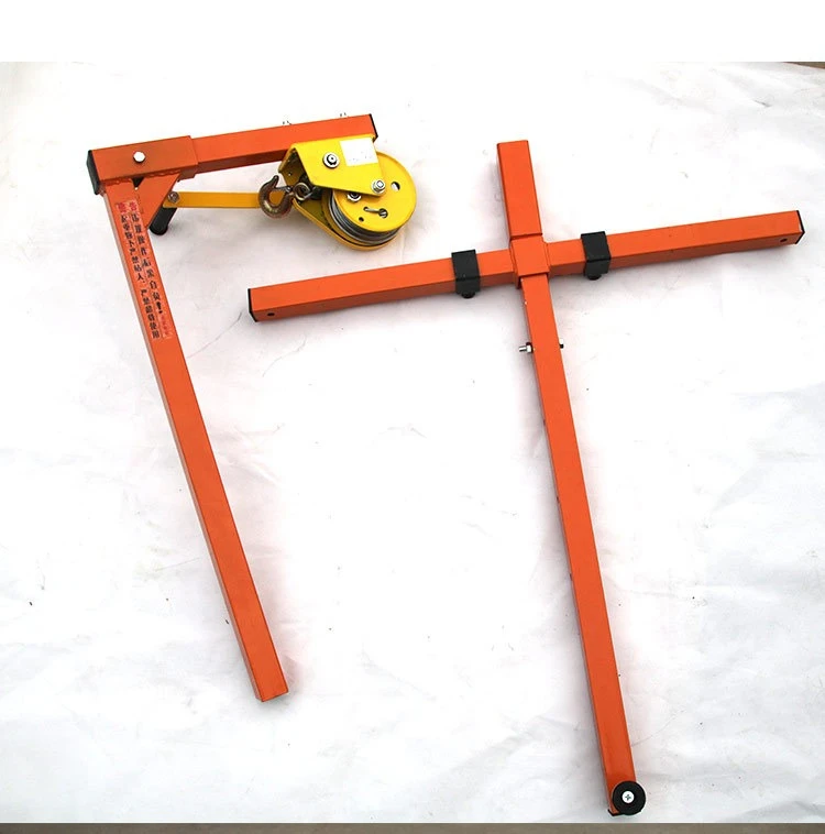 Air Conditioner Outdoor Unit Mounting Hand Lifting Hoist, Foldable Detachable Hand Crank Support Bracket for Installation
