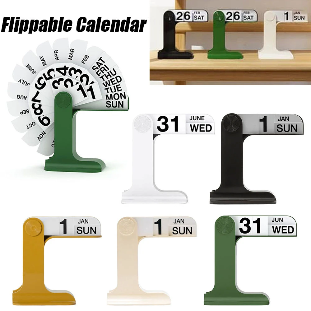 Ins Creative Flippable Calendar Rotatable Desk Calendar Art Crafts Ornaments Home Decoration Accessories For Livingroom Office