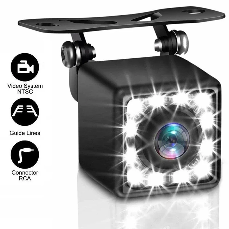 QueenDer Wide Angle HD Car Rearview Camera Rear View Video Vehicle Camera 12LED  Night Vision Parking Camera