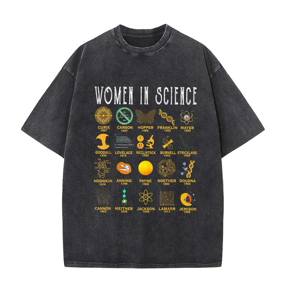 Women In Science T-Shirt T-Shirts Топ Y2k Graphic T Shirts Oversized Fit Cotton Tee Printed Short Sleeve Shirt Humor Men Summer