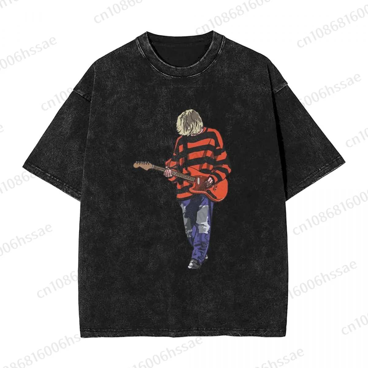 Stripey Kurt Cobain Men's Vintage Short Sleeve T Shirts Hip Hop Cotton Tee shirt Summer T-shirt