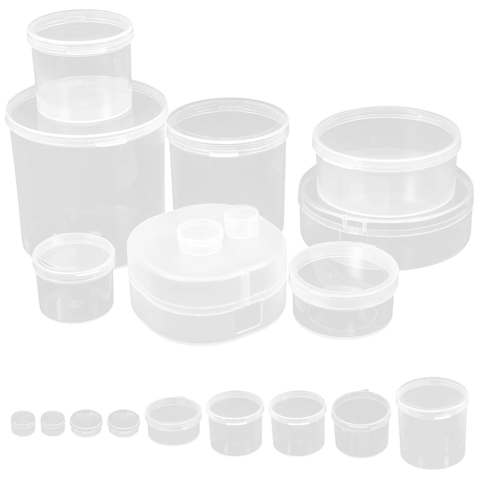 

24 Pcs Beads Round Plastic Storage Box Mini Organizer Container Small Containers Little Tiny