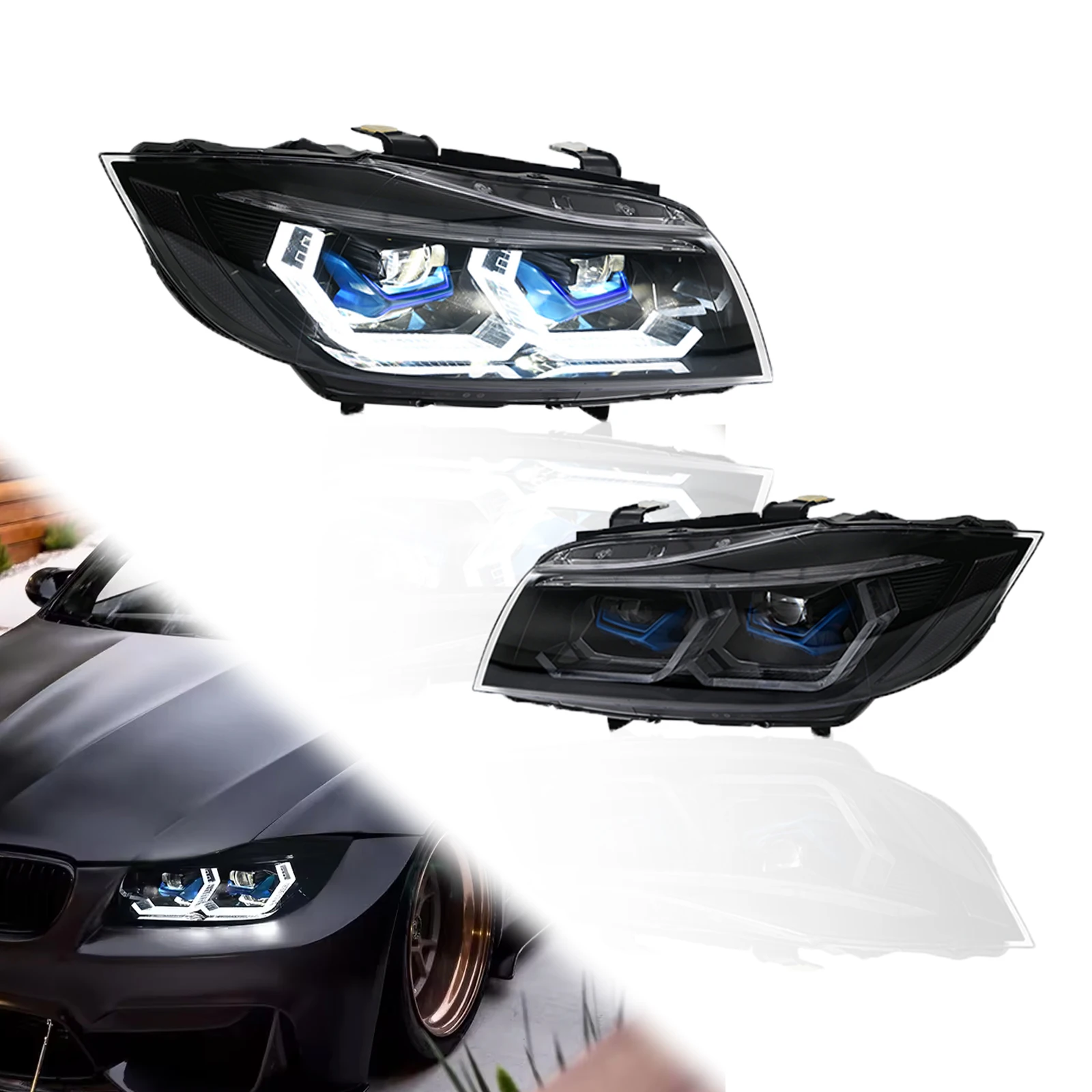 

Светодиодные фары HOSI в сборе для Bmw 3 серии E90 2005-2012, аксессуары для фар Plug & Play, передний фонарь автомобиля