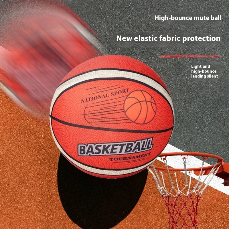 18/21/24cm Silent Basketball High-Resilience Quiet Basketball Size 3/5/7 Training Foam Ball for Various Indoor Activities